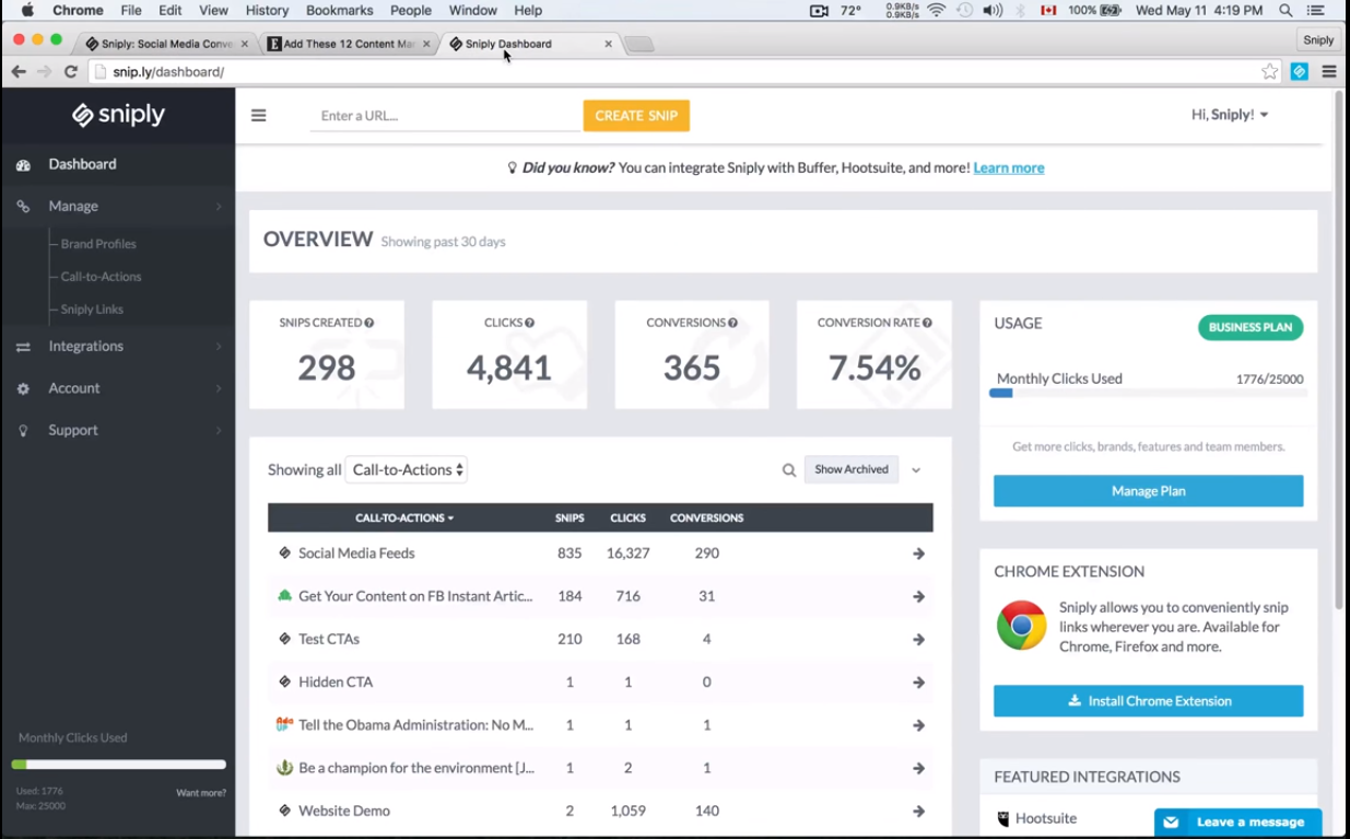 Sniply Marketing en RRSS