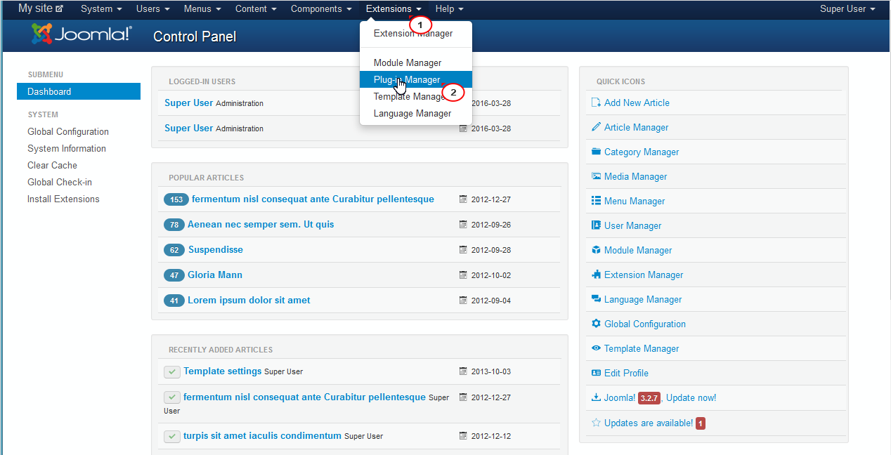 Joomla! Contenido Web