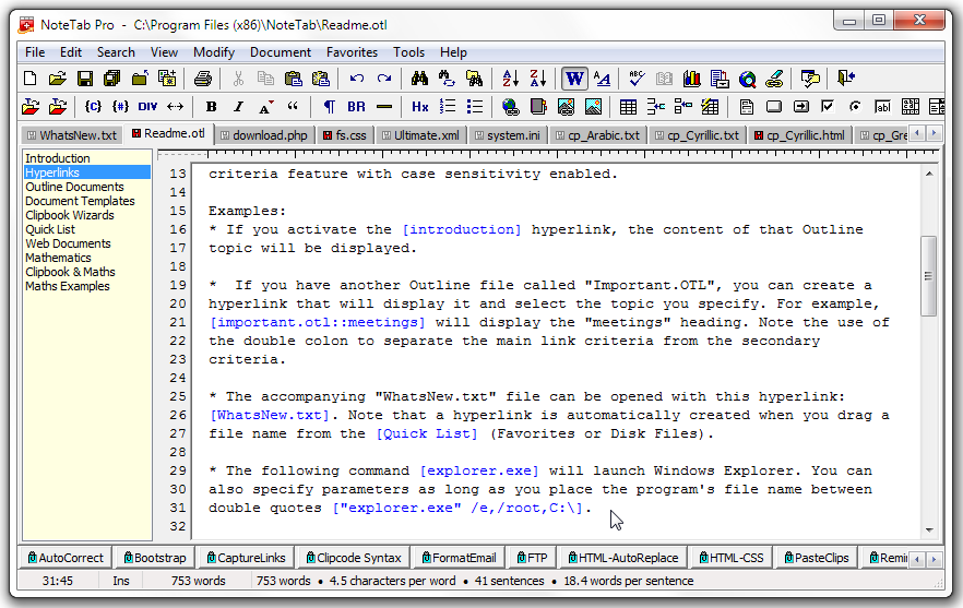 NoteTab Editores de Texto
