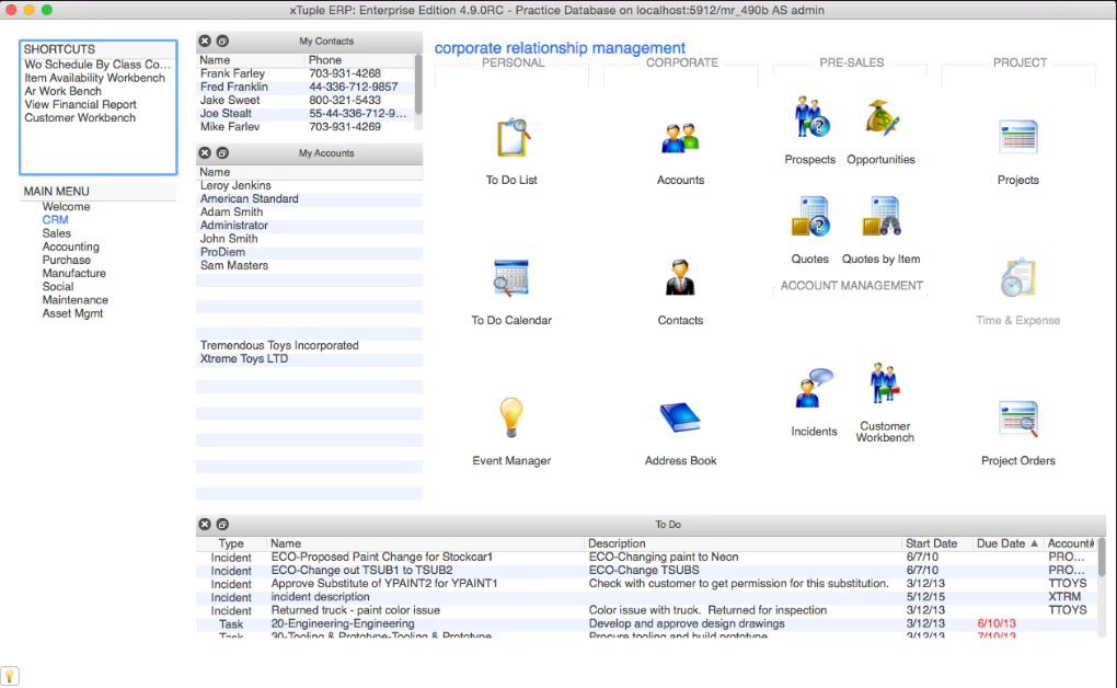 xTuple Software MRP