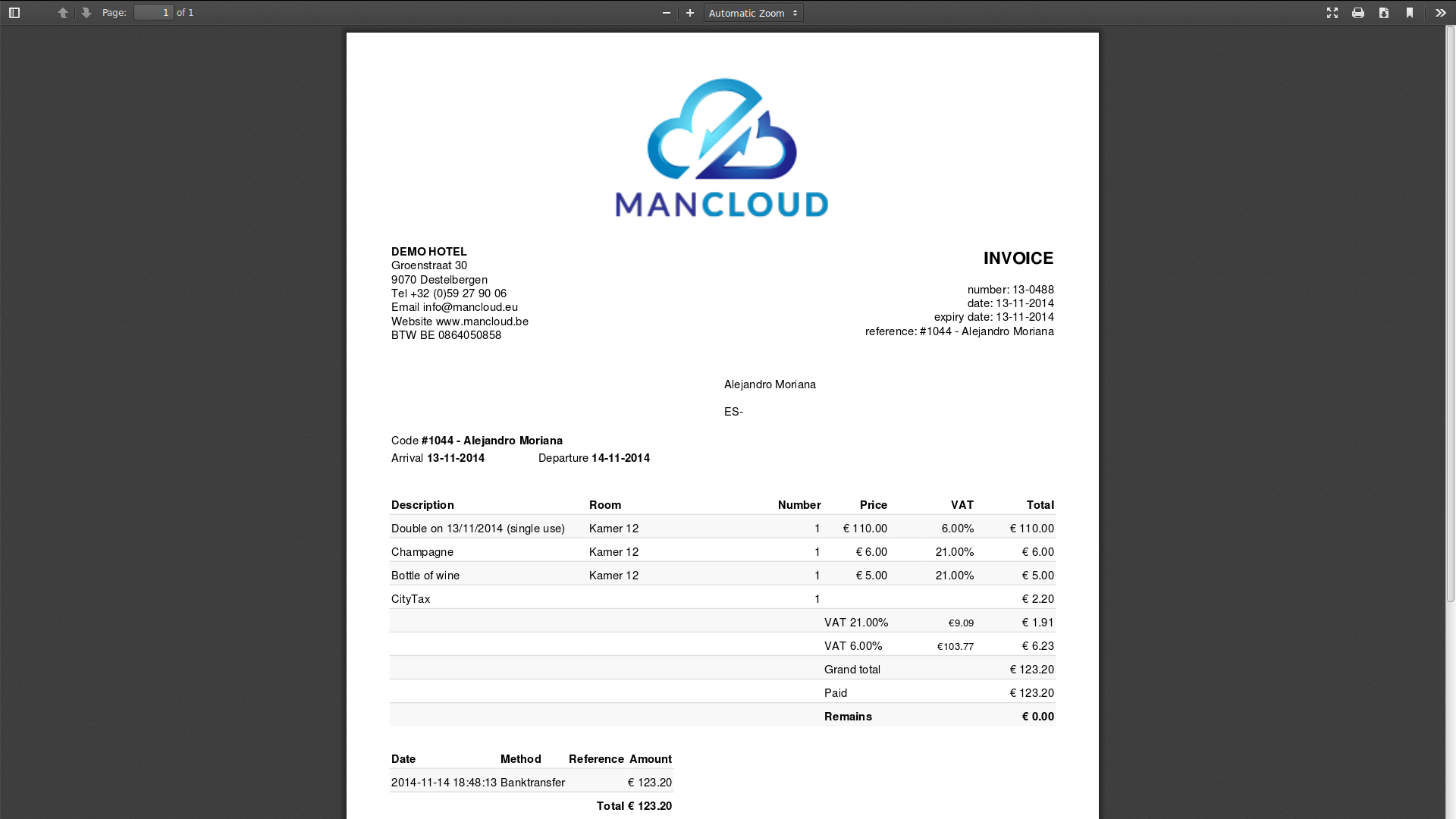 Mancloud Hotel Software