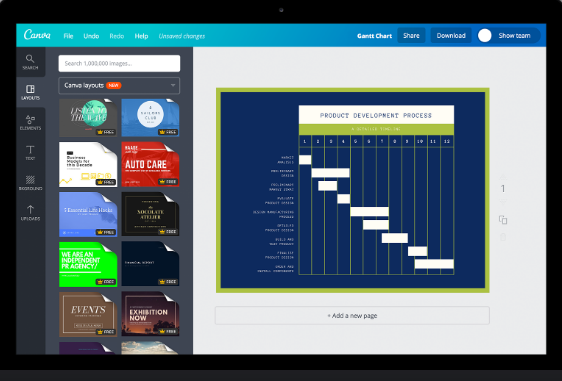 Canva Diagrama de Gantt
