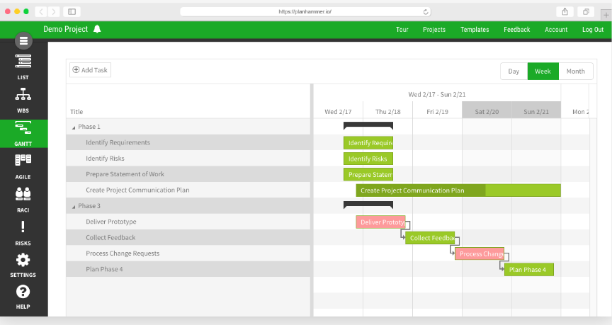 PlanHammer Gantt